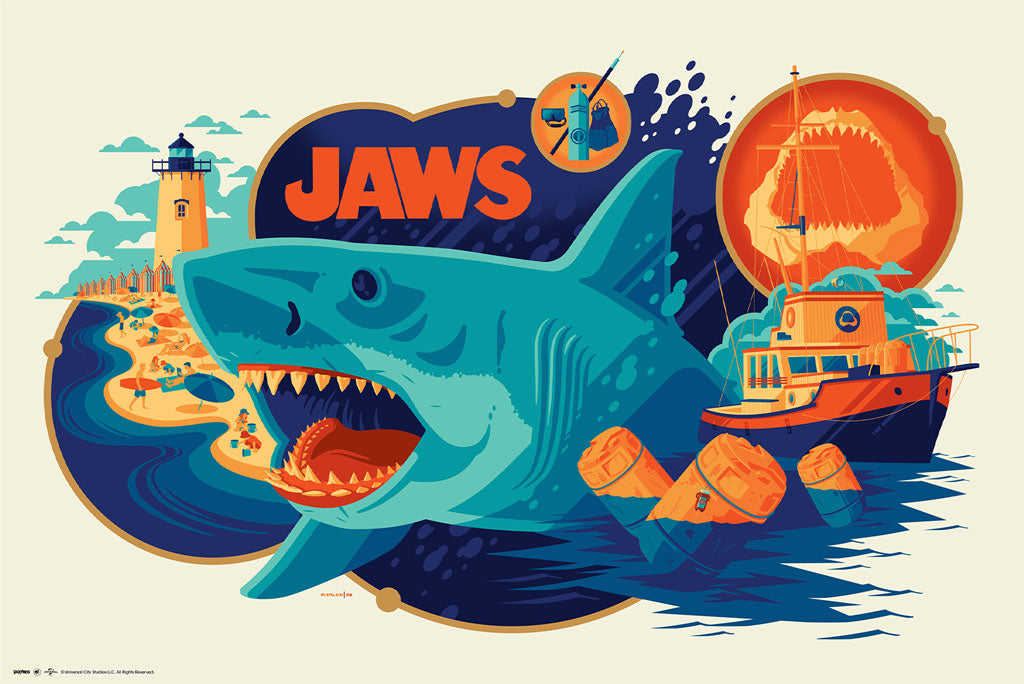 Jaws poster by Tom Whalen