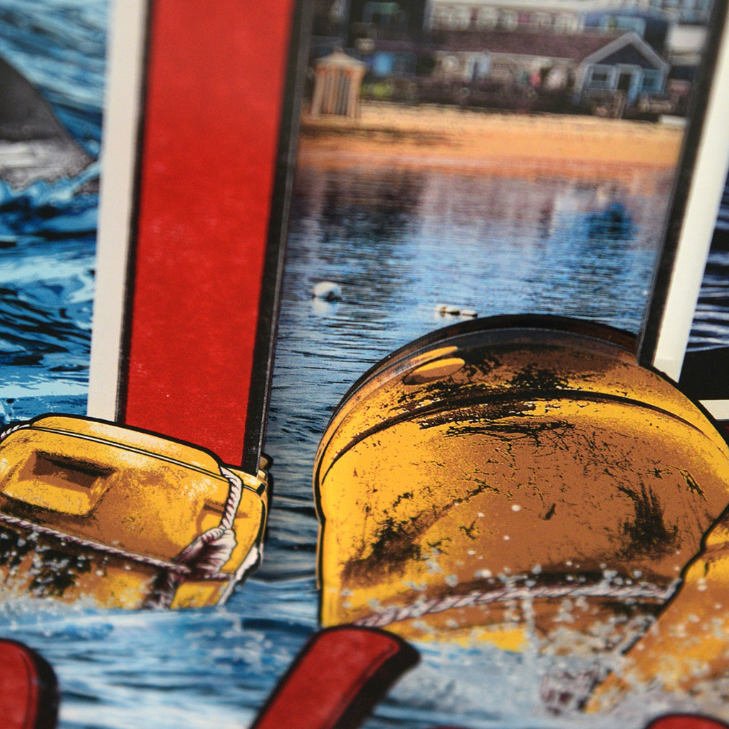 Jaw Greetings From Amity Island Multi Layer Acrylic Panel detail