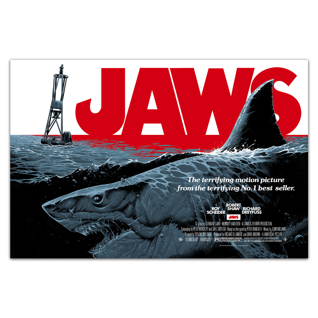 Jaws official movie poster by Luke Preece