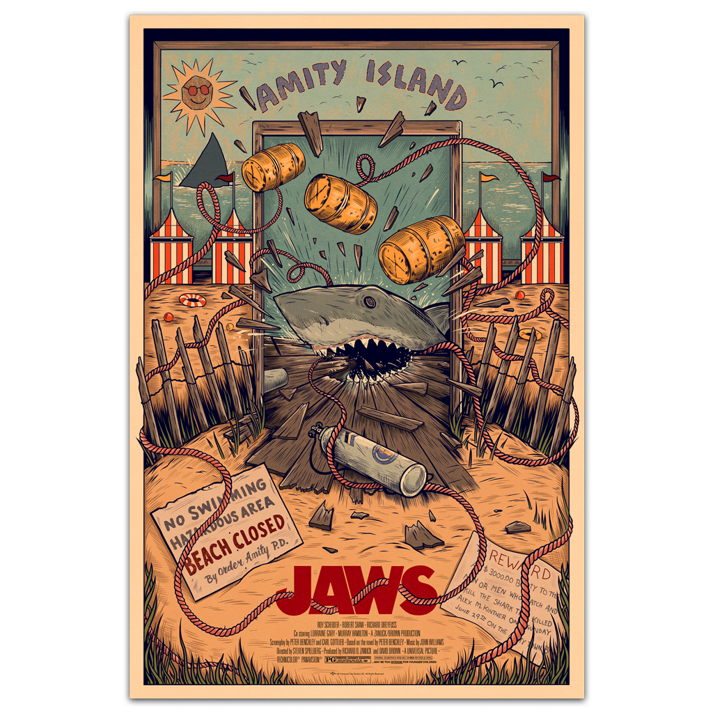 jaws movie poster by sam Dunn