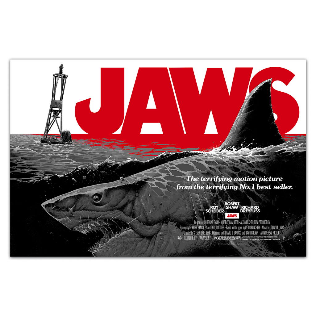 Jaws variant official movie poster by Luke Preece