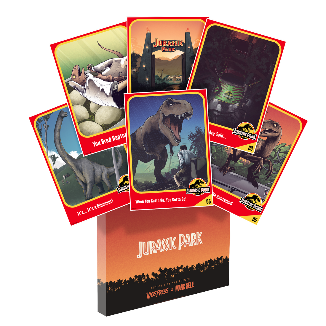 Jurassic Park art print set by Mark Bell