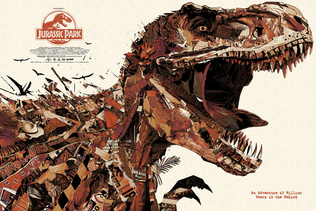 Jurassic Park variant screen print movie poster by Anthony petrie
