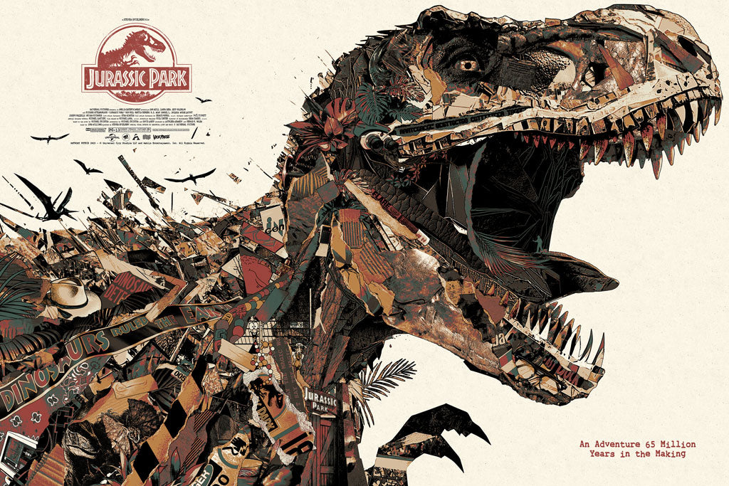Jurassic Park screen print movie poster by Anthony petrie