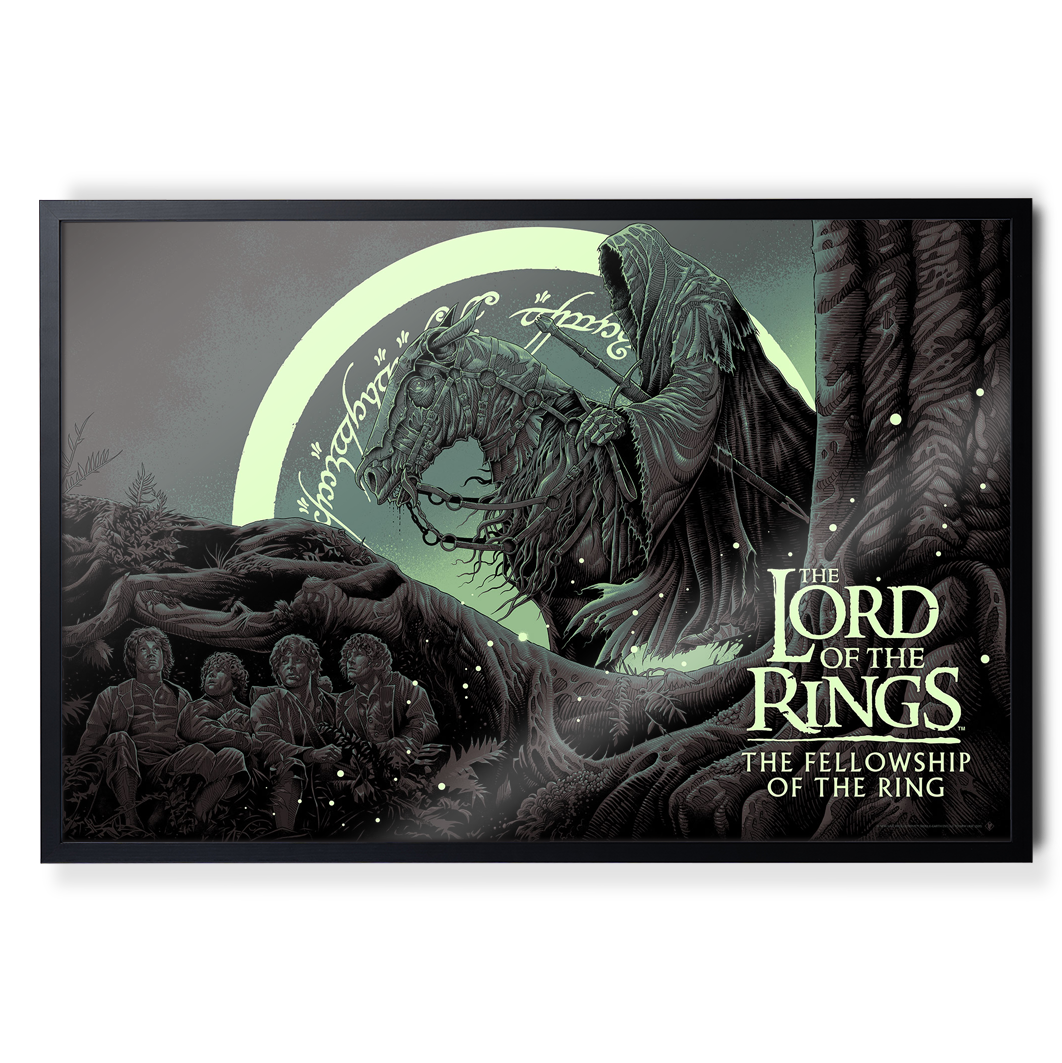 The Lord of the rings fellowship of the ring poster by luke preece in black frame