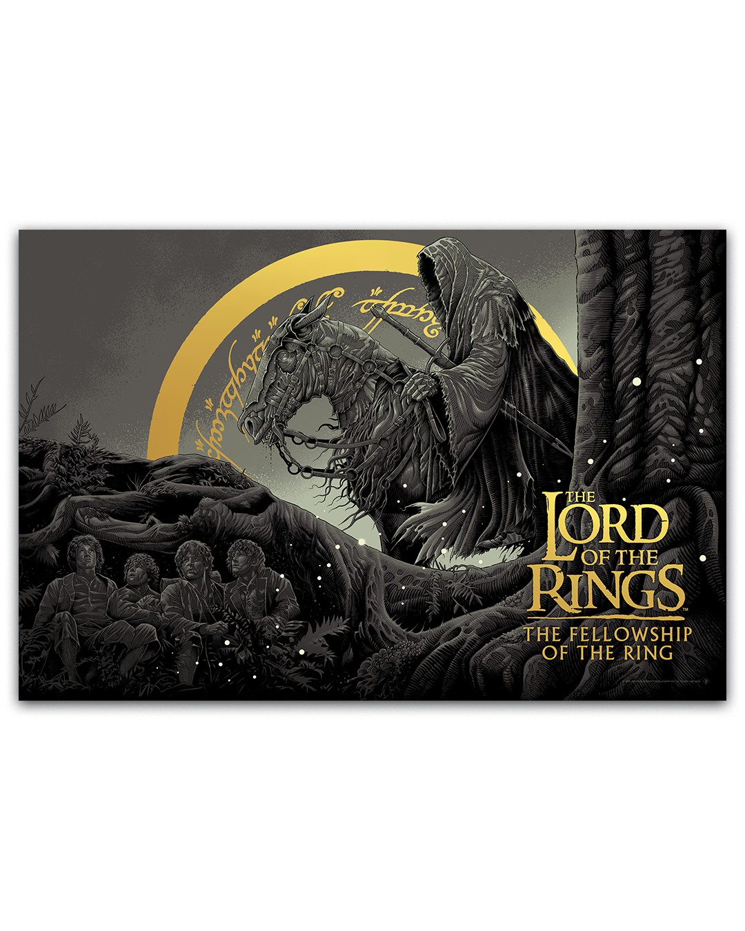 The Lord of the rings fellowship of the ring foil variant poster by luke preece