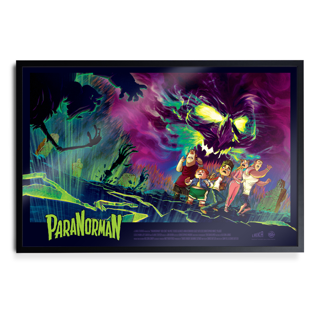 Laika ParaNorman Movie Poster By Kevin Tong in black frame