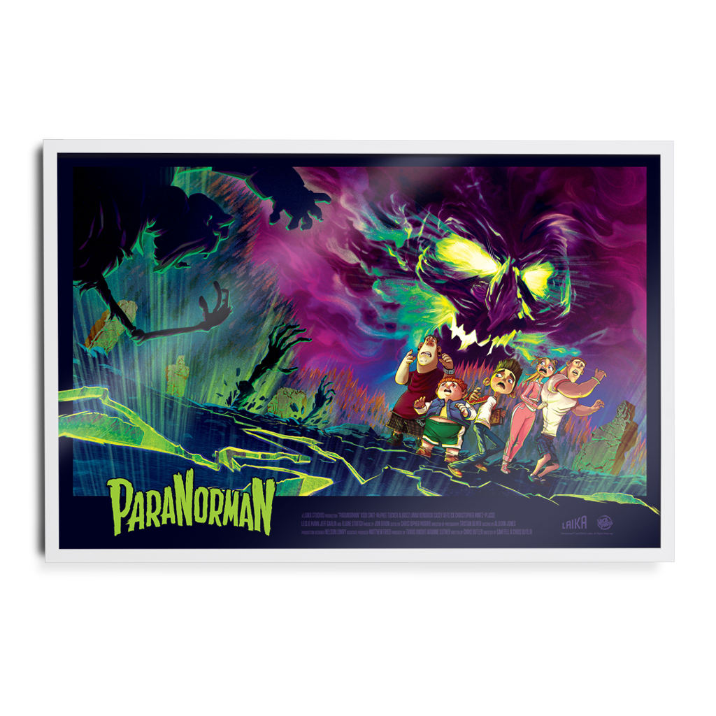 Laika ParaNorman Movie Poster By Kevin Tong in white frame