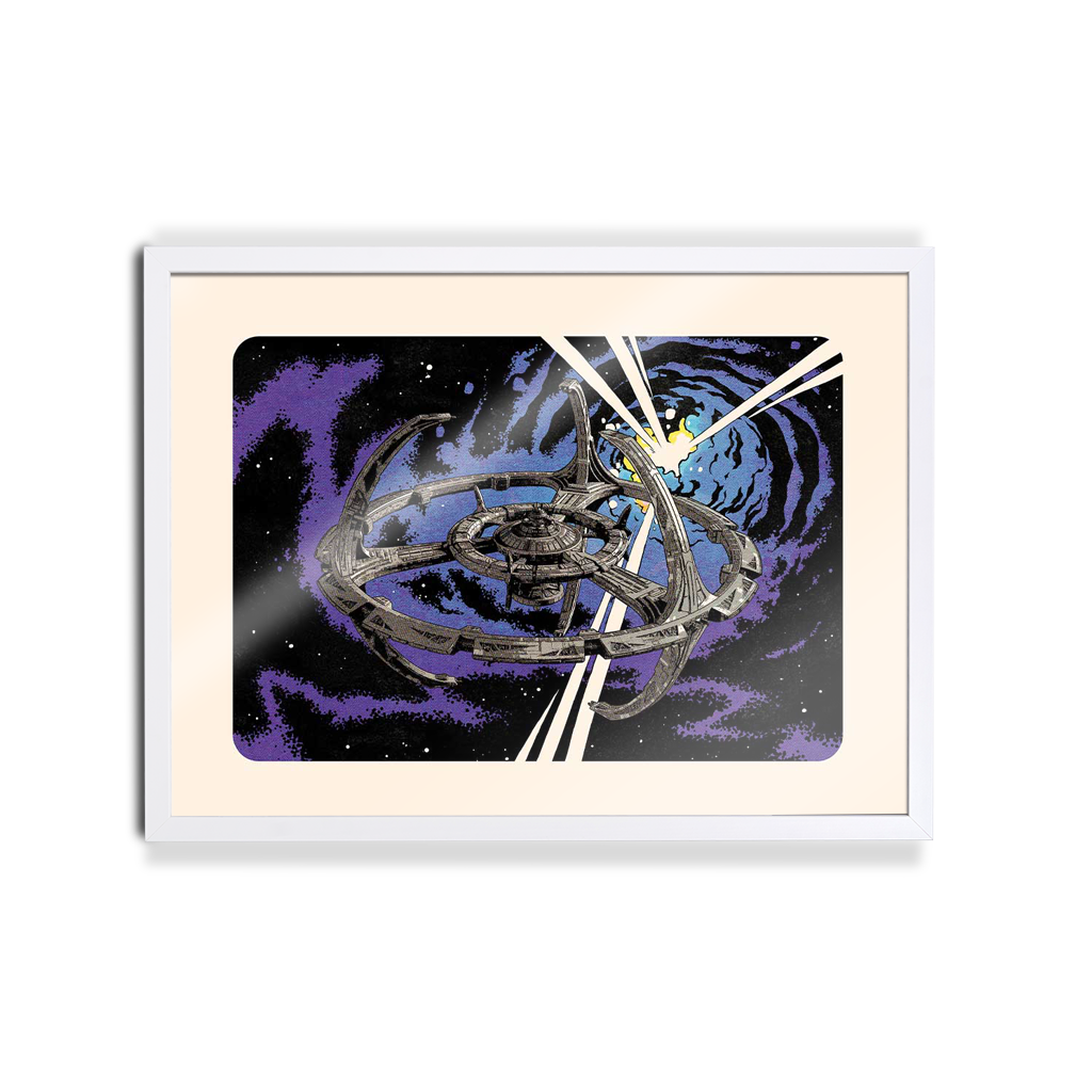 Star trek Deep Space Nine Poster By Florey in white frame