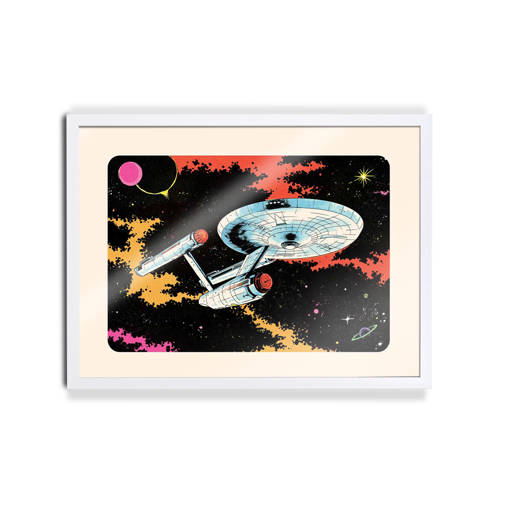 Star Trek Enterprise Poster By Florey In White Frame