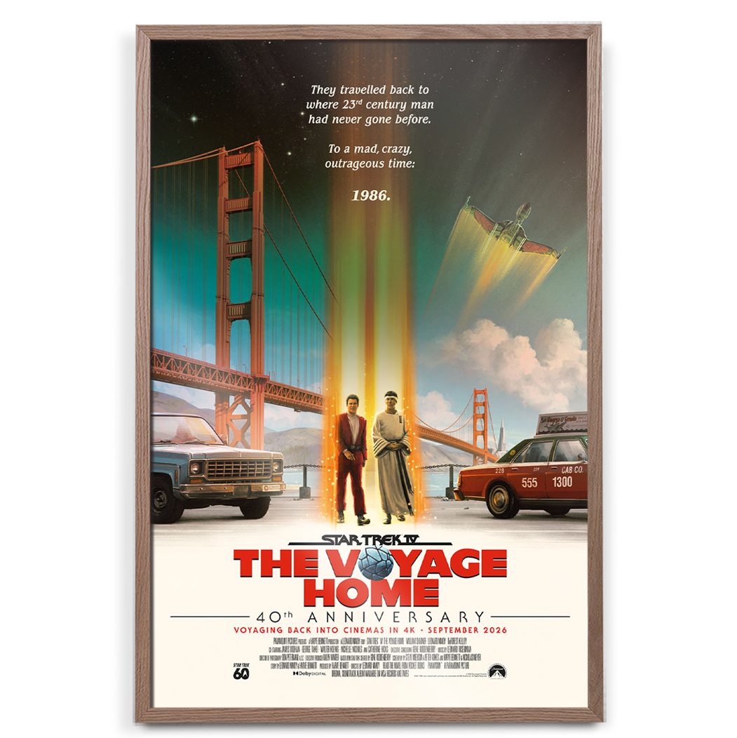 Star Trek IV: The Voyage Home Foil Variant Poster by Matt Ferguson in natural frame
