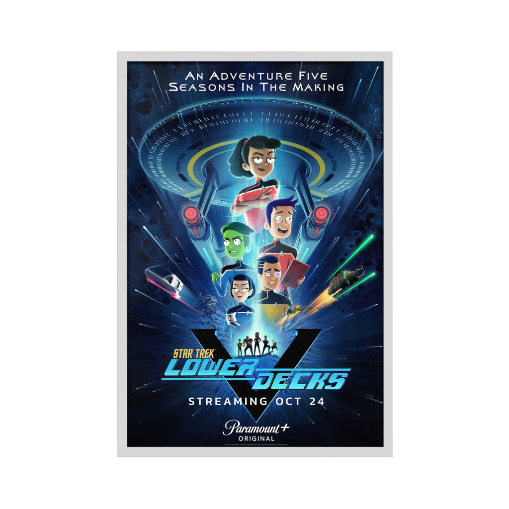 Star Trek Lower Decks Season 5 key art poster by Matt Ferguson In white frame