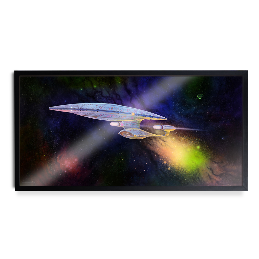 Star Trek The Next Generation Captain Picard Enterprise-D Ready Room Painting Poster foil variant in black frame