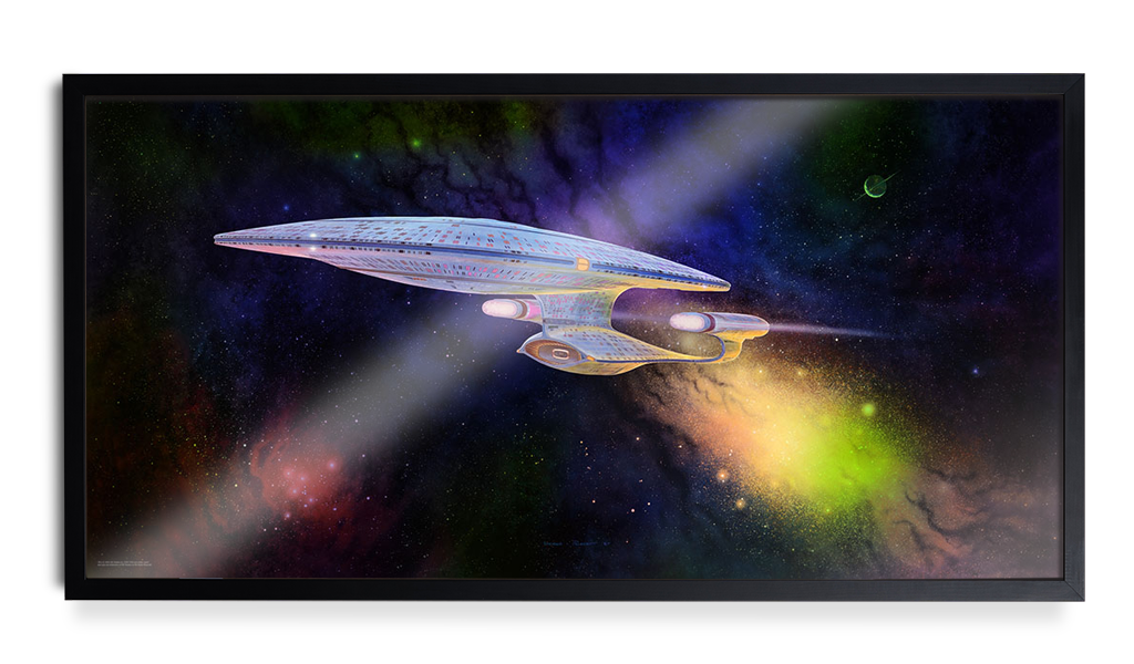 Star Trek The Next Generation Captain Picard Enterprise-D Ready Room Painting Poster foil variant in black frame