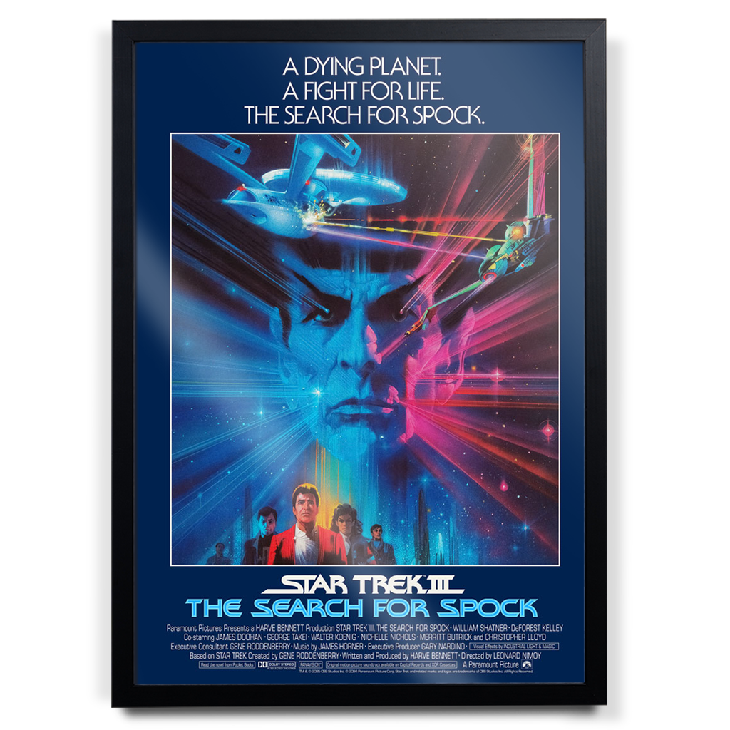 Star Trek III The Search For Spock Editions Movie Poster in black frame