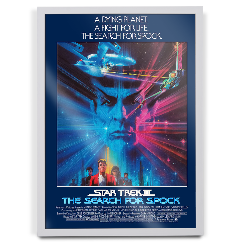 Star Trek III The Search For Spock Editions Movie Poster in white frame
