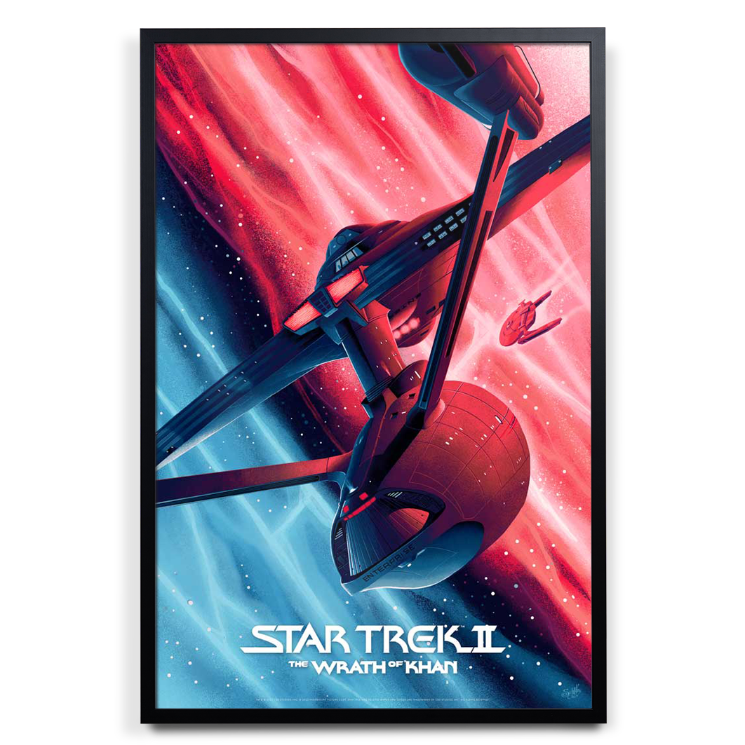 Star Trek II The Wrath Of Khan poster by Danny Schlitz in black frame