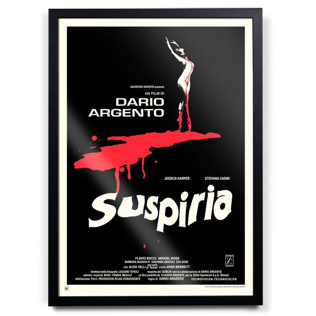 Suspiria editions movie poster in black frame
