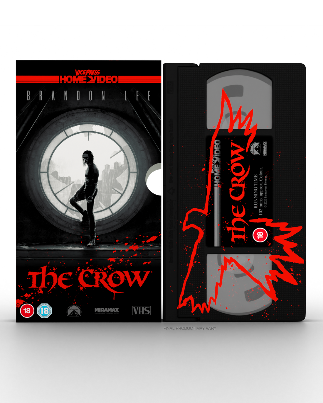 Vice Press Home Video The Crow VHS Cover By Matt Ferguson set