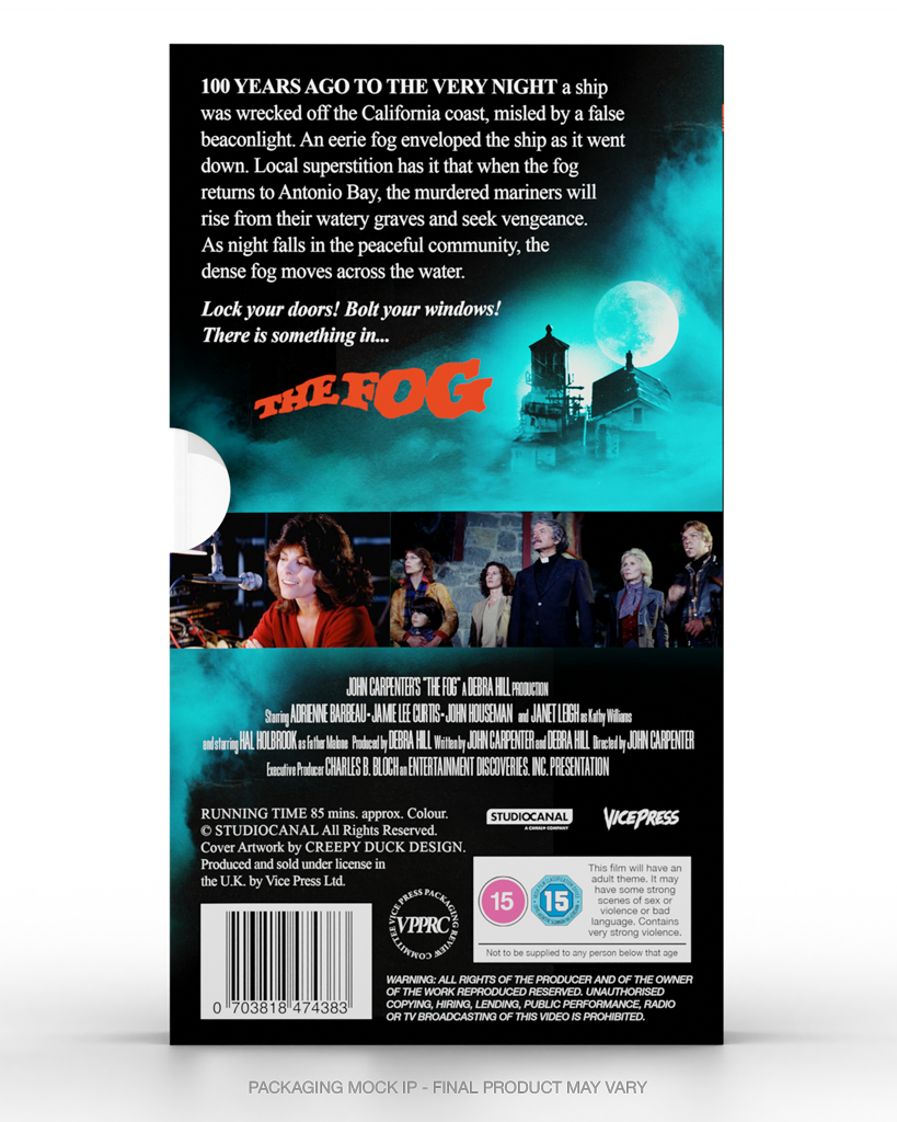 The Fog Vice Press Home Video Slipcase Edition Rear Cover