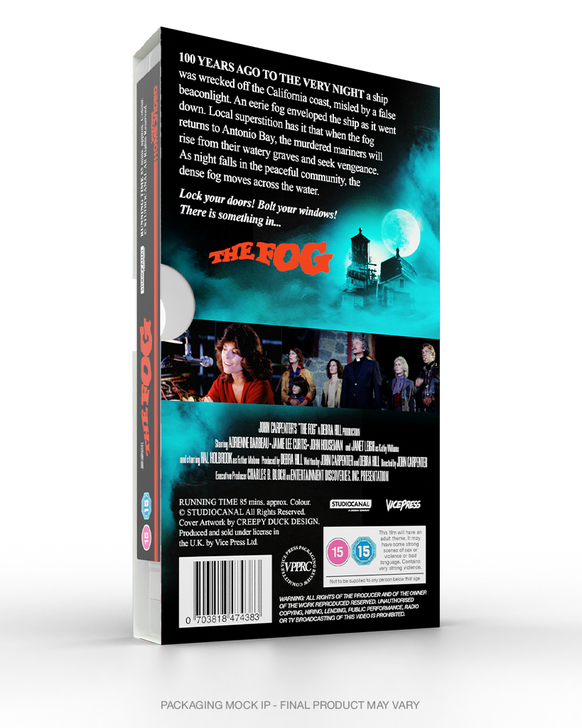 The Fog Vice Press Home Video Slipcase Edition Rear VHS Cover