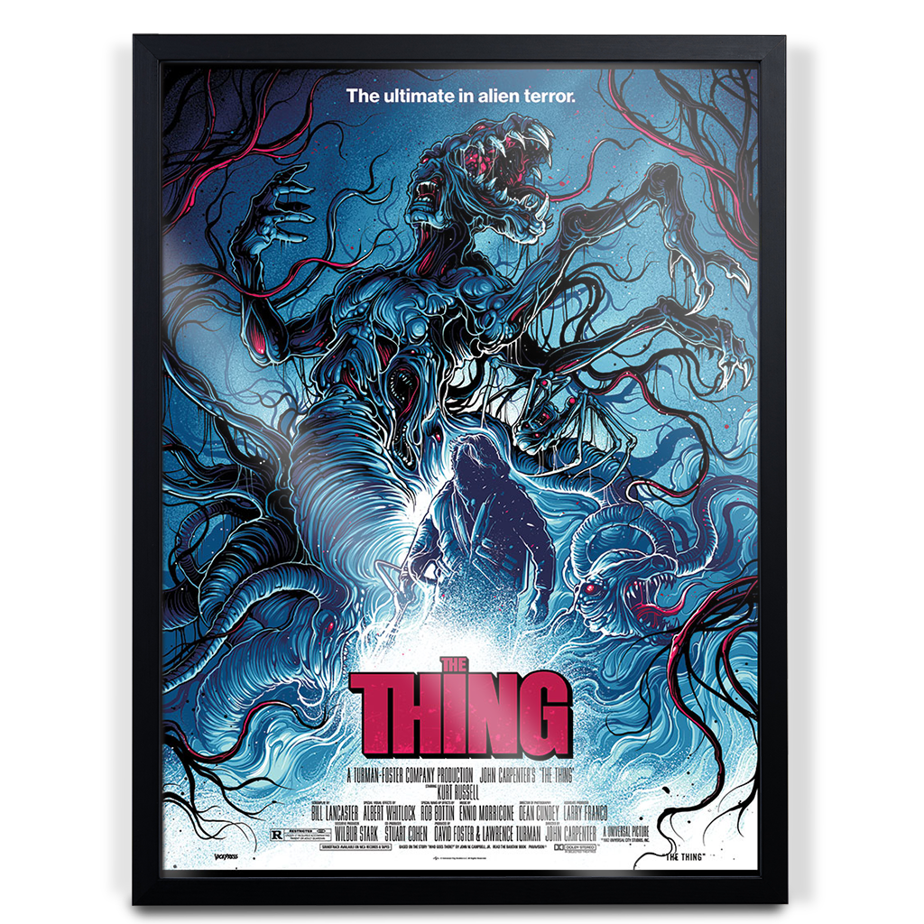 The Thing Official Movie Poster By Dan Mumford in black frame