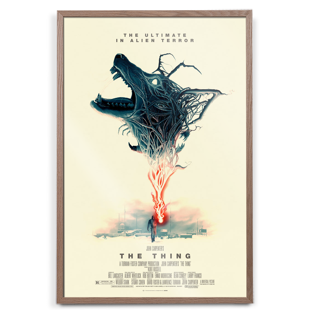 The Thing Variant Poster by Mark Levy in natural frame