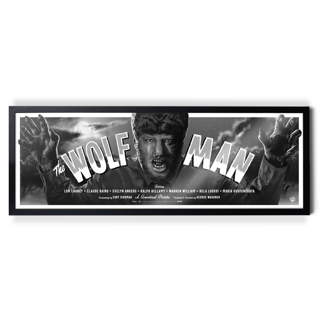 Universal Monsters The Wolf Man Variant Poster By Andrew Swainson In Black Frame