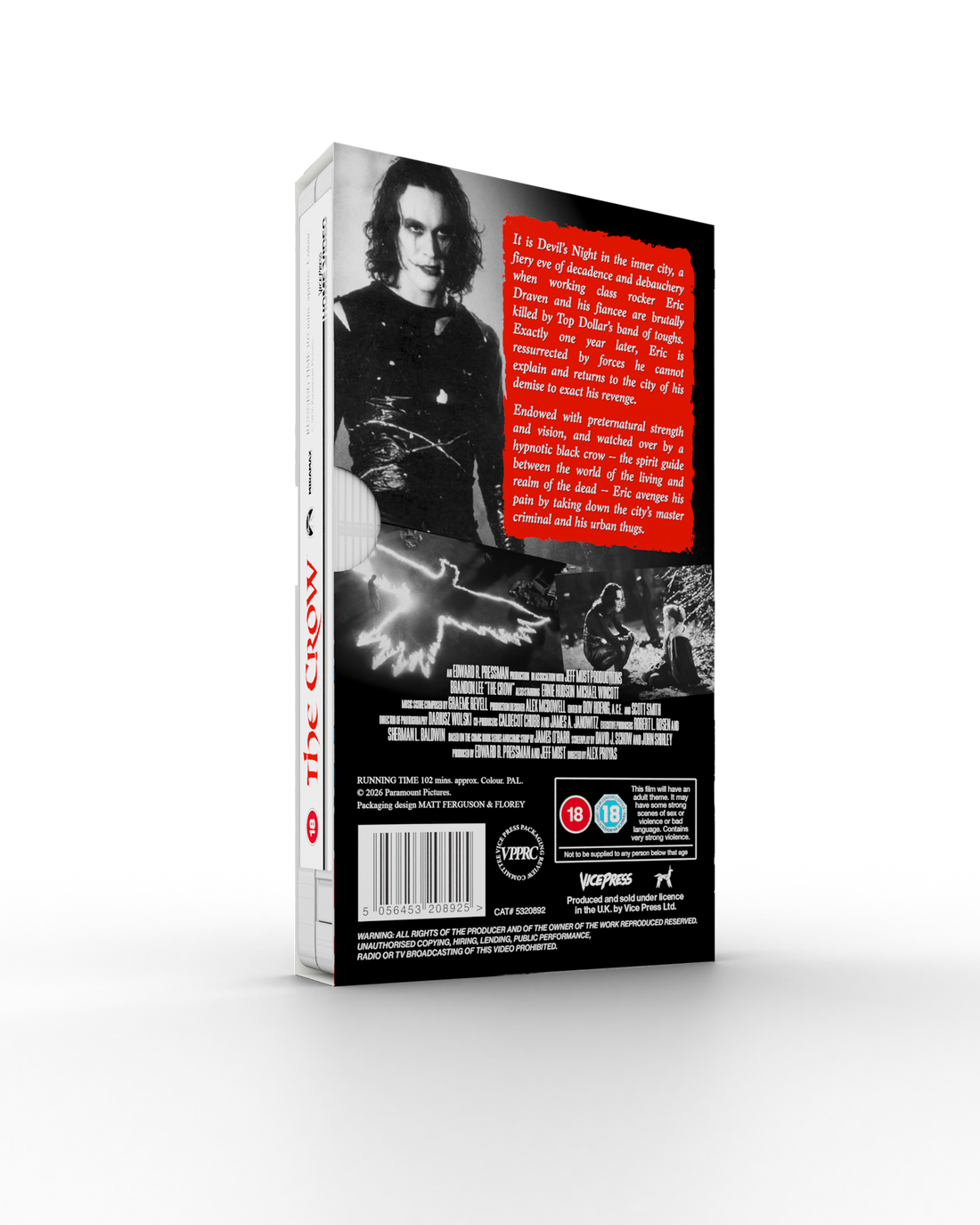 Vice Press Home Video The Crow VHS Cover By Matt Ferguson Exclusive edition back