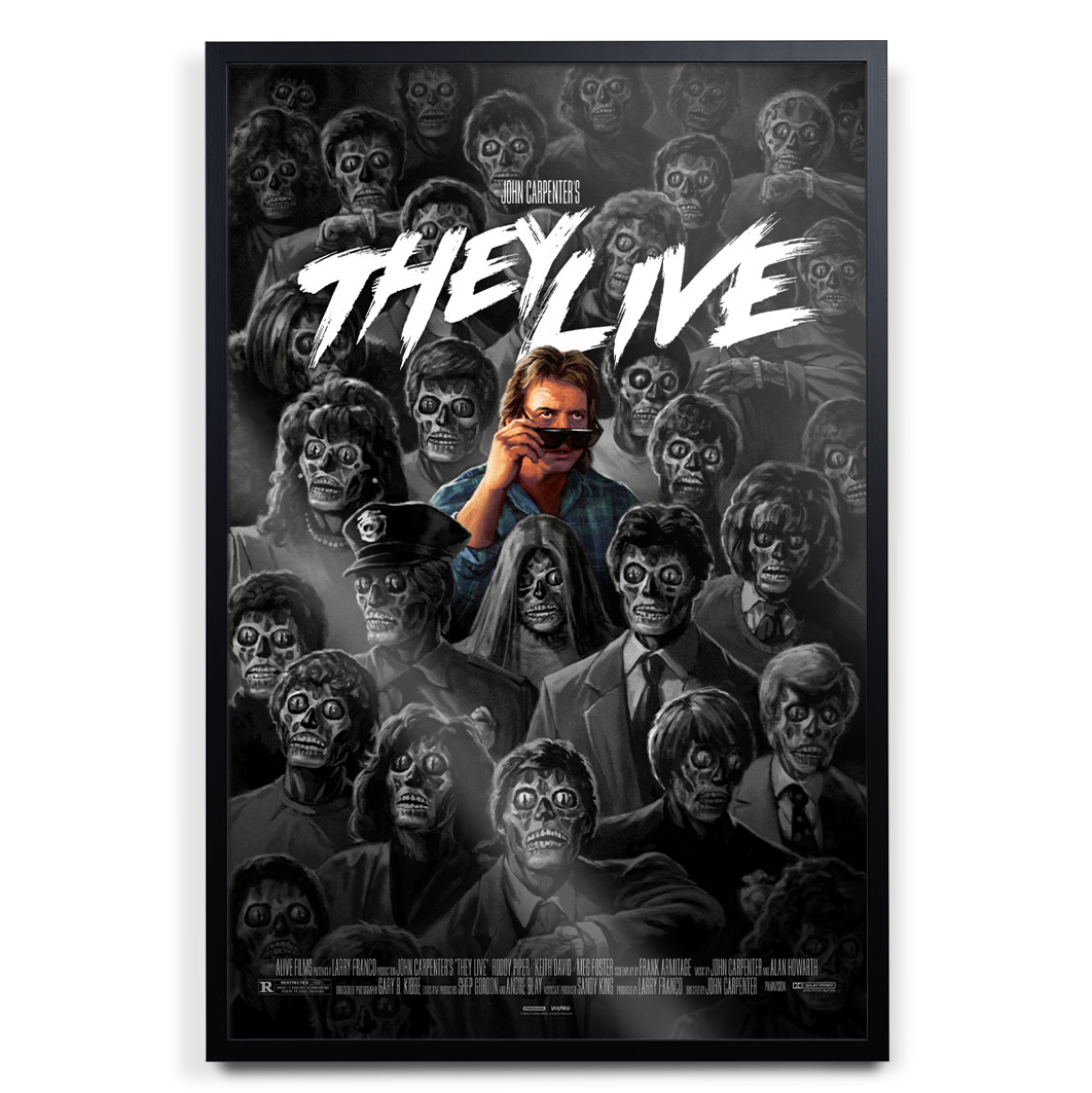 They Live Movie Poster by James Bousema in black frame