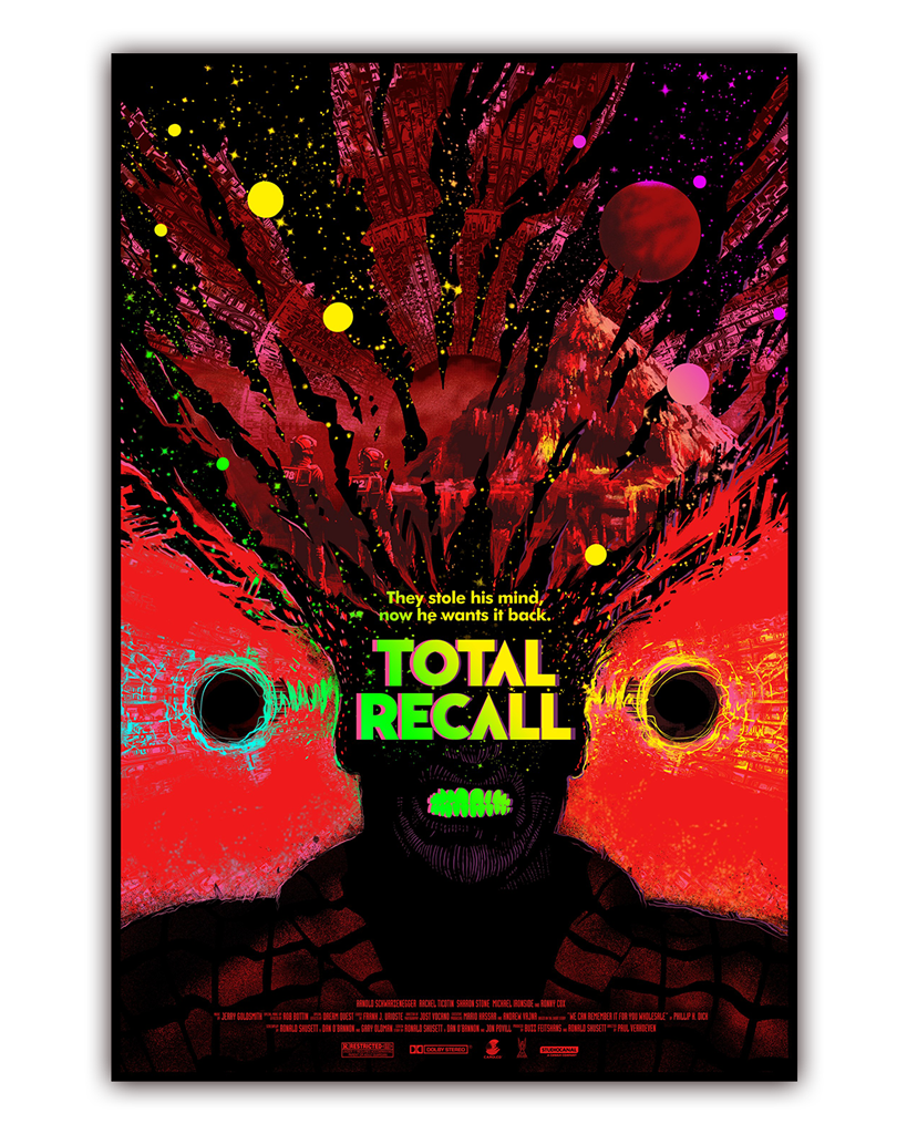 Total Recall Foil Variant screen print movie poster by Raid71