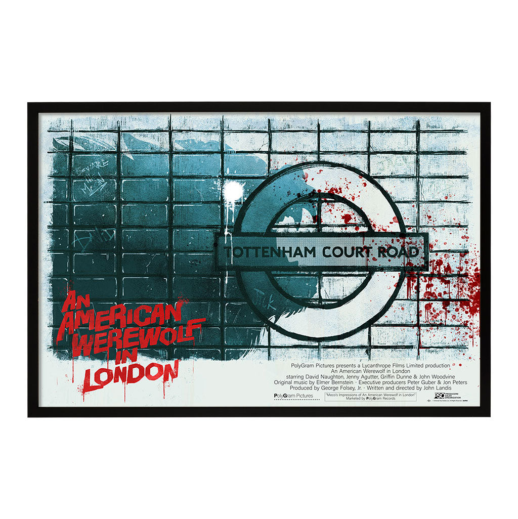 An American Werewolf In London Movie Poster in Black Frame By Heather Vaughan