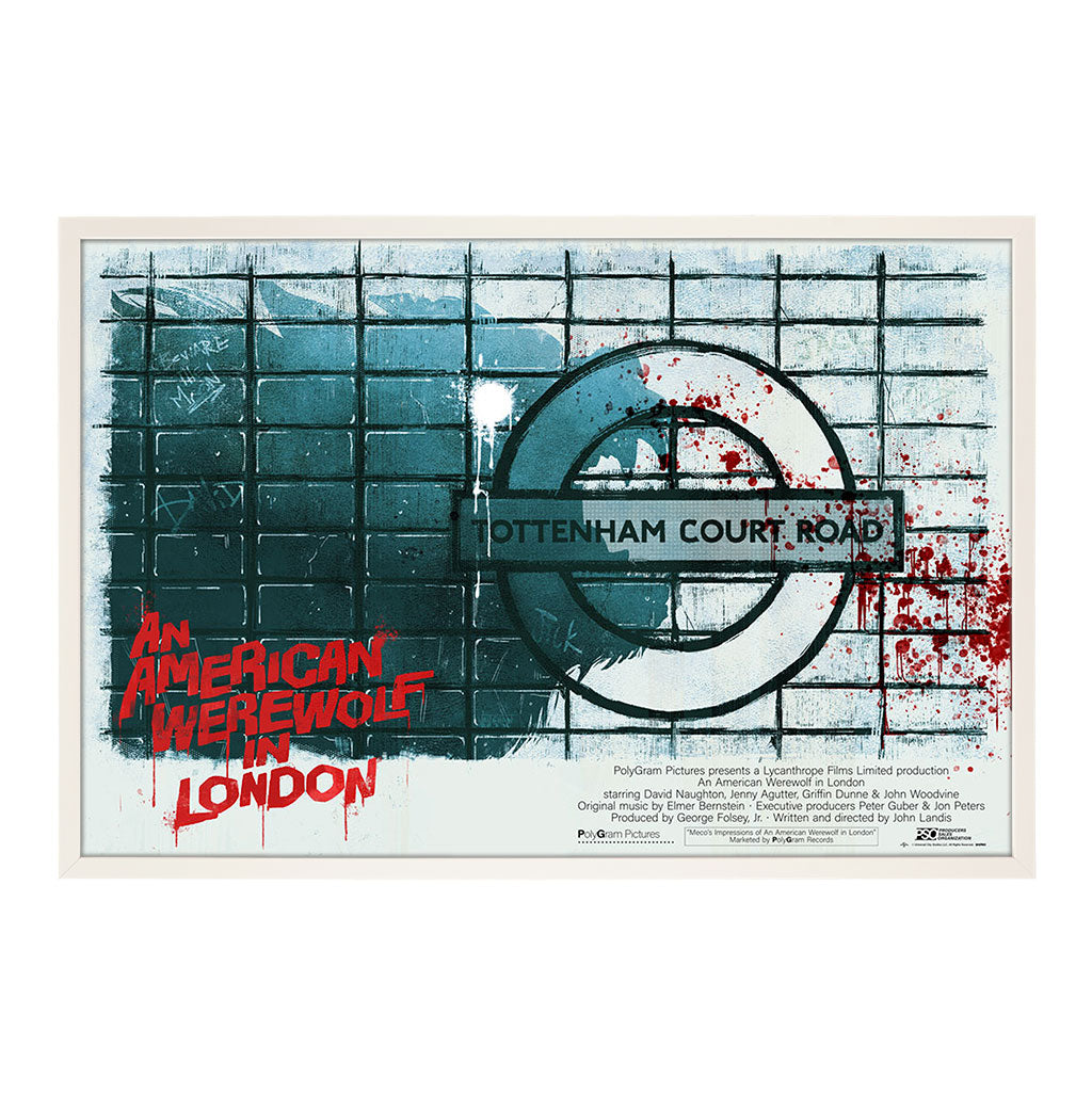 An American Werewolf In London Movie Poster In White Frame By Heather Vaughan