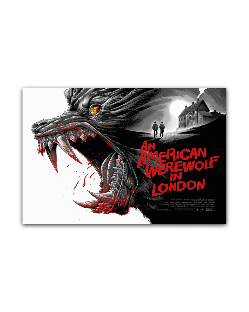 An American Werewolf In London Variant movie poster by Luke Preece