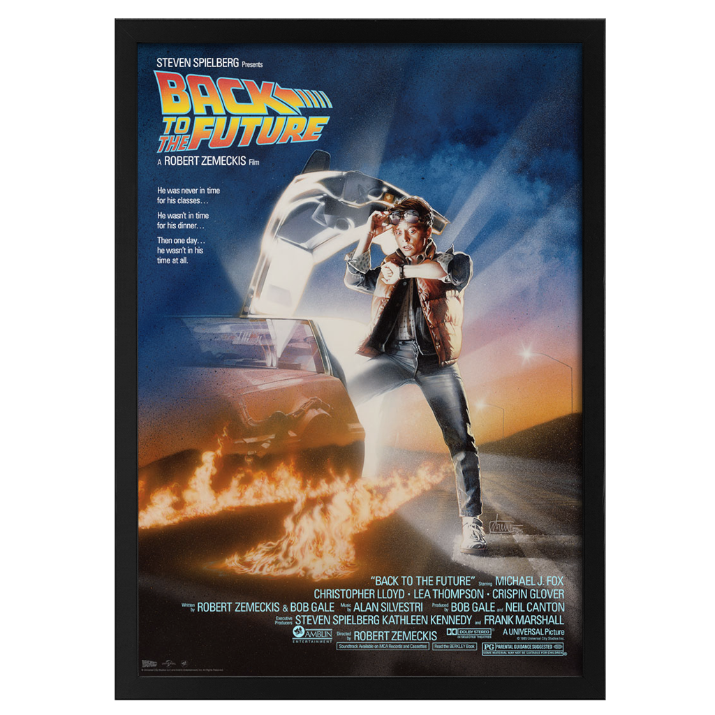 Back To The Future fine art print Poster By Drew Struzan in black frame