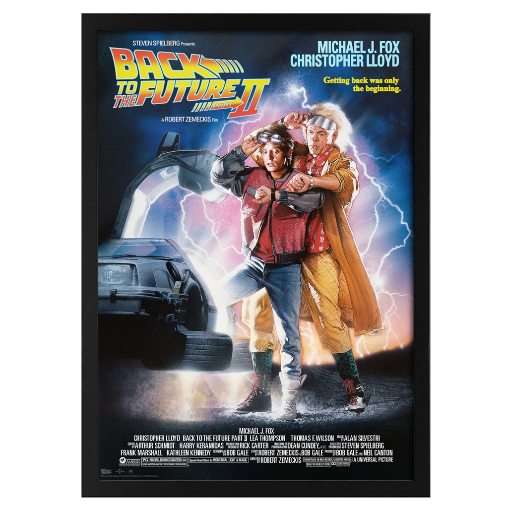 Back To The Future part II fine art print Poster By Drew Struzan in black frame