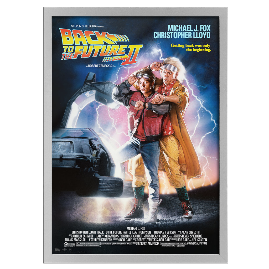 Back To The Future part II fine art print Poster By Drew Struzan in white frame