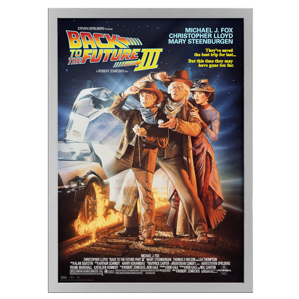 Back To The Future part III fine art print Poster By Drew Struzan in white frame