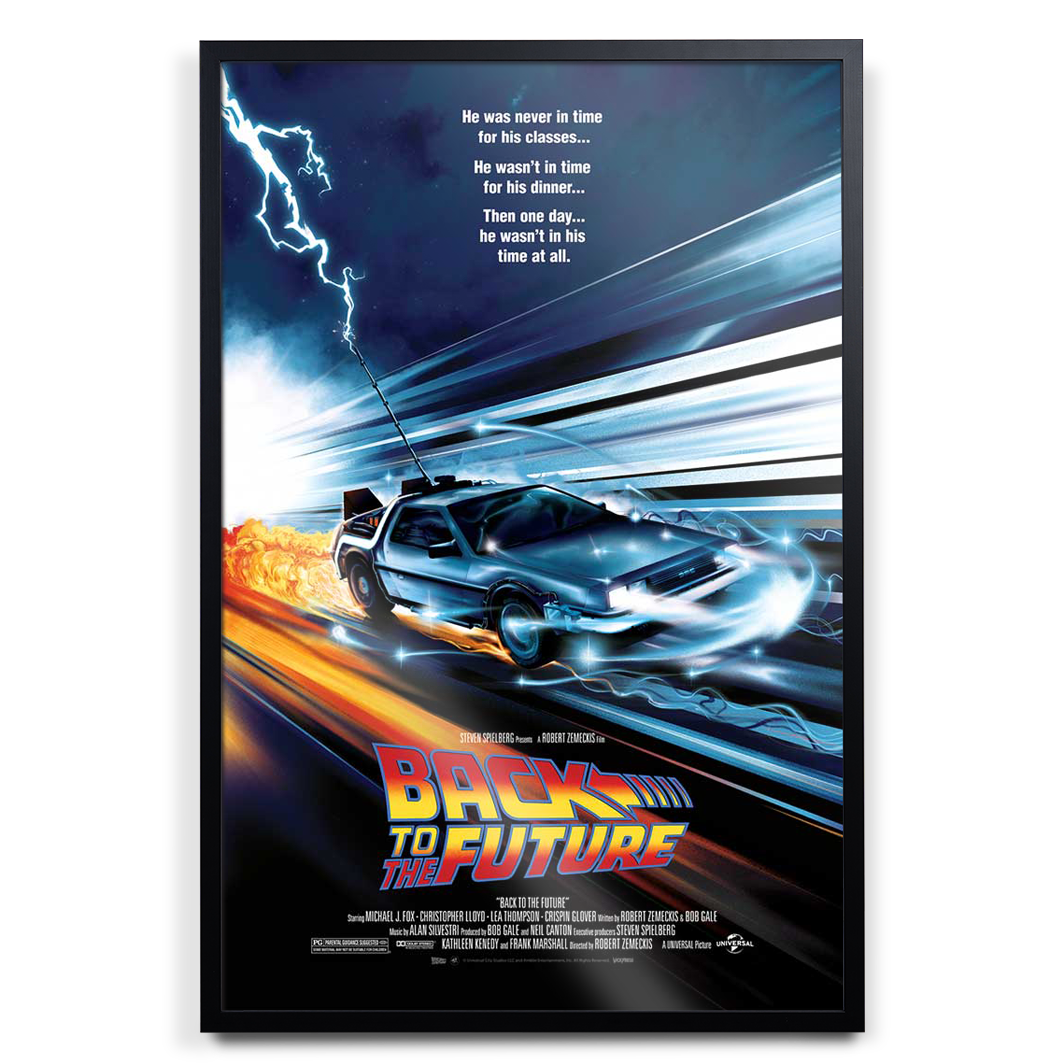 Back to the future poster by Ryan Shumate in black frame