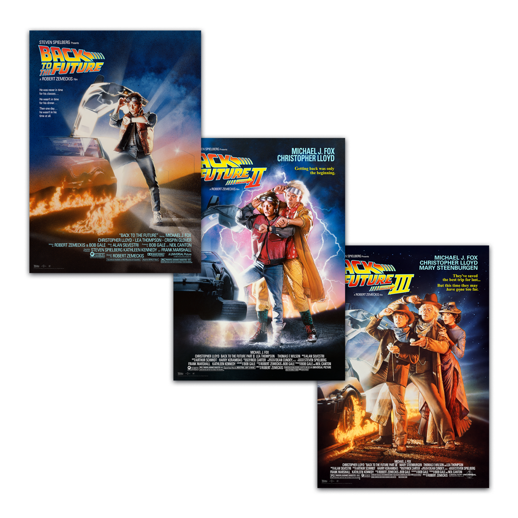 Back To The Future Movie Poster Trilogy Set By Drew Struzan