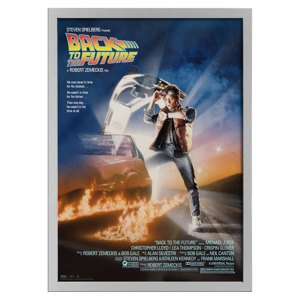 Back To The Future fine art print Poster By Drew Struzan in white frame