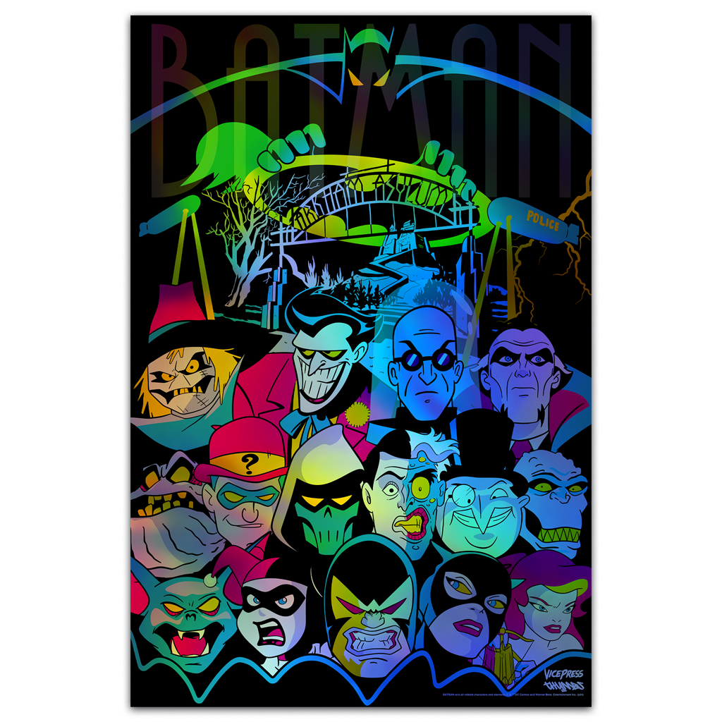 Batman the animated series foil variant fine art print by Thumbs