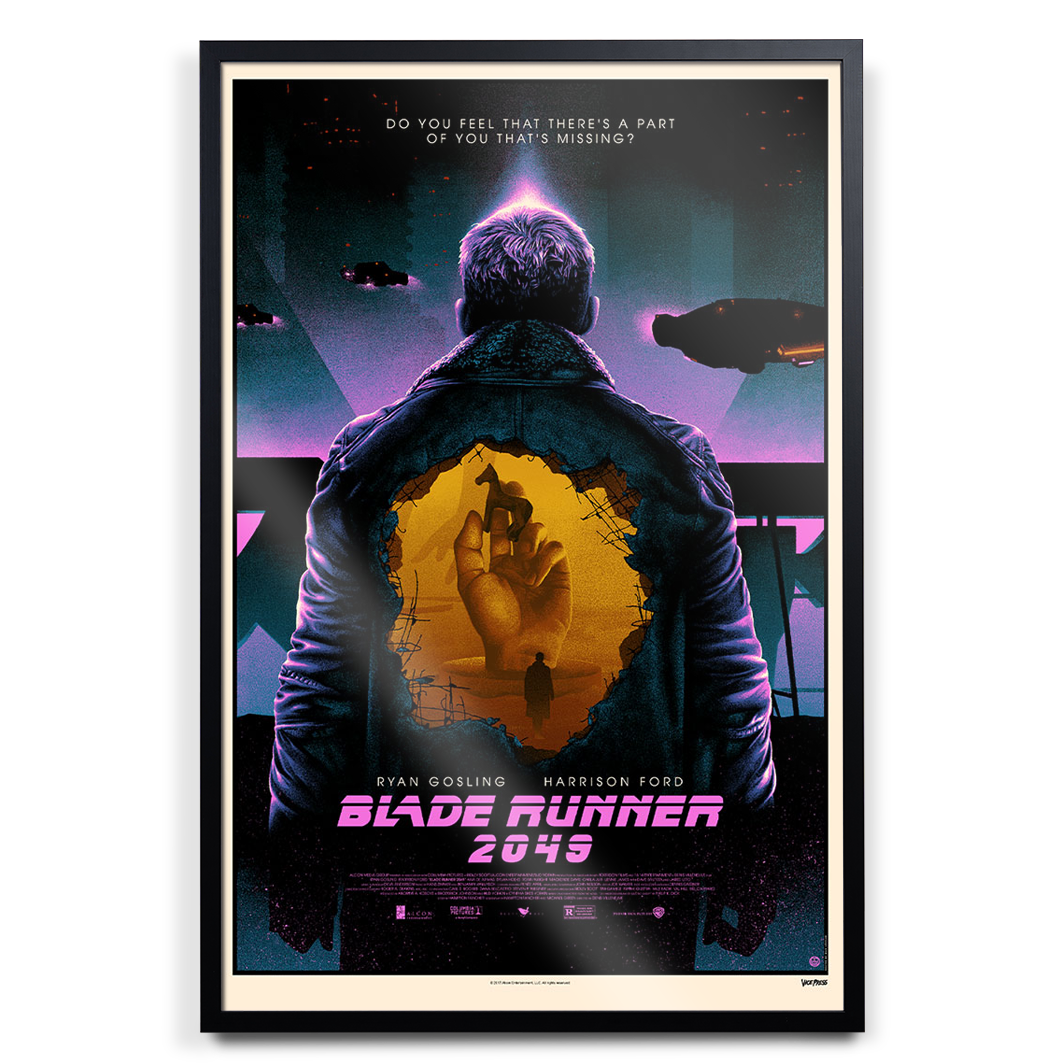 Blade Runner 2049 poster by Max Loeffler in black frame