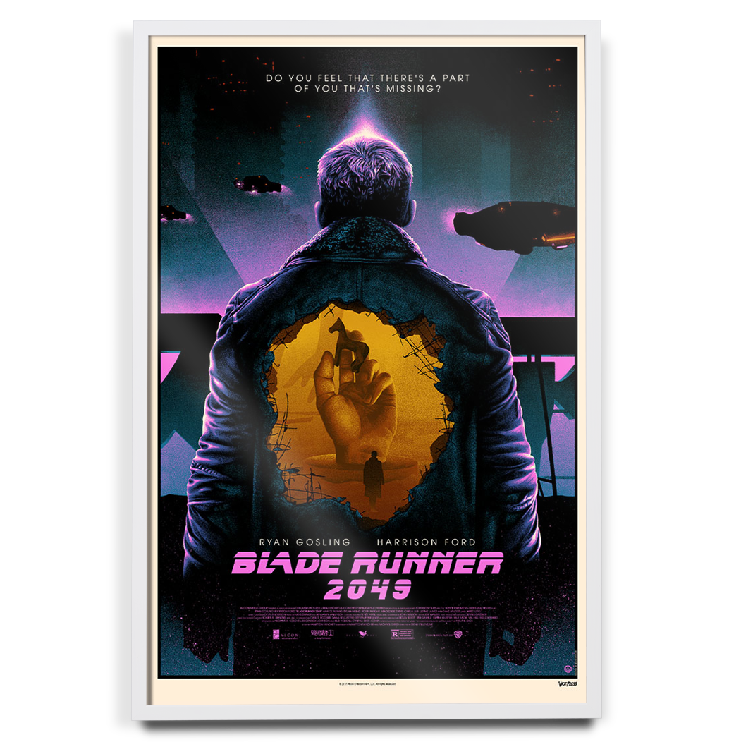 Blade Runner 2049 poster by Max Loeffler in white frame