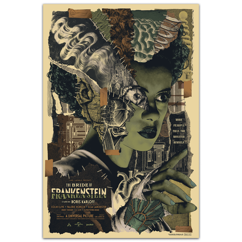 Bride of Frankenstein screen print movie poster by Anthony petrie
