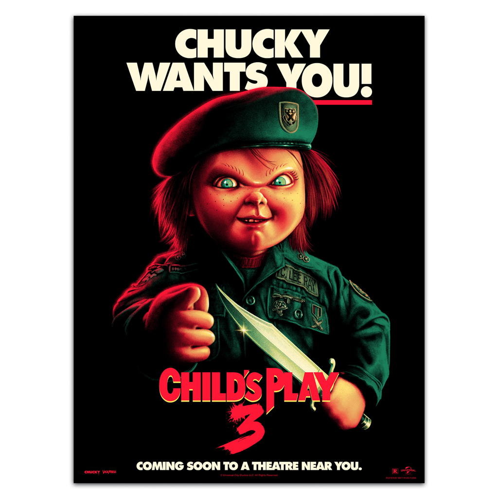 Chucky wants you Child's play 3 movie poster by Matt Ryan Tobin