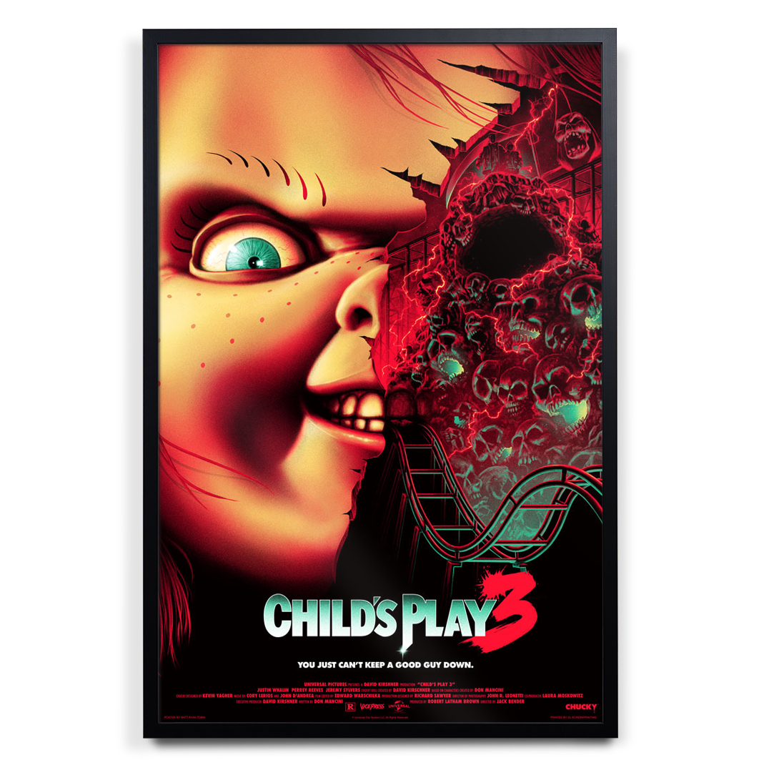 Child's Play 3 Poster by Matt Ryan Tobin in black frame