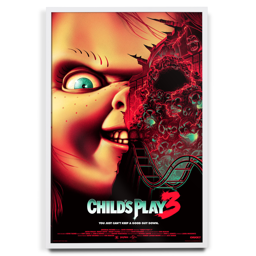 Child's Play 3 Poster by Matt Ryan Tobin in white frame