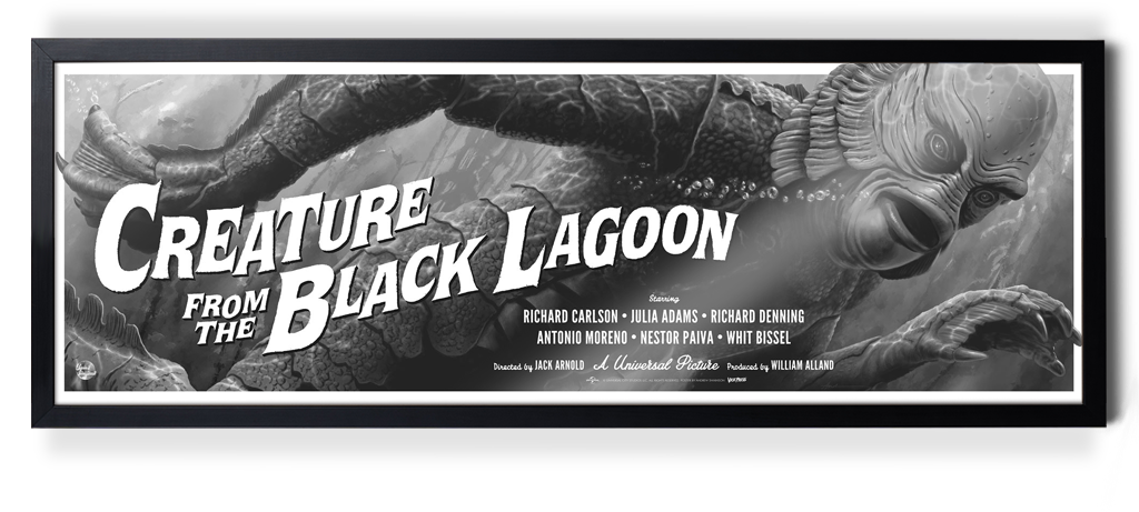 Universal Monsters Creature From The Black Lagoon Framed variant Poster by Andrew Swainson