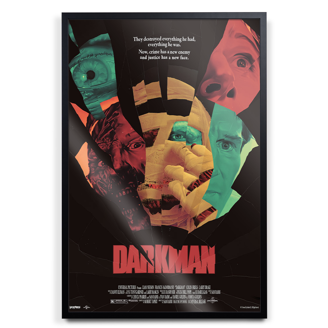 Darkman movie poster by Ben Turner in black frame